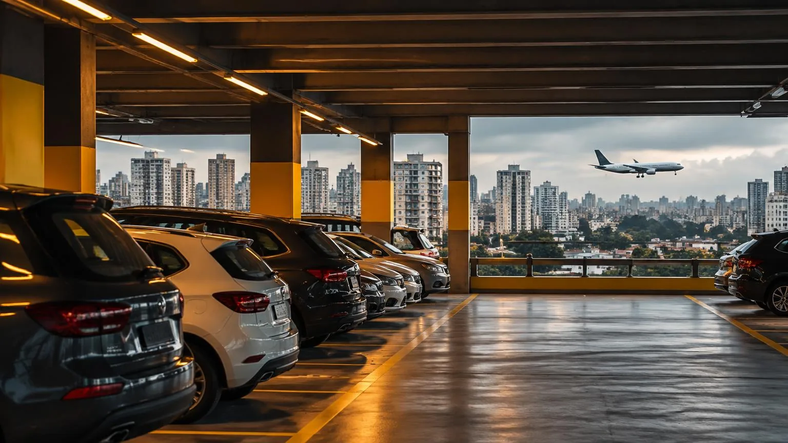 Ilustração de estacionamento coberto perto do Aeroporto de Congonhas, em São Paulo